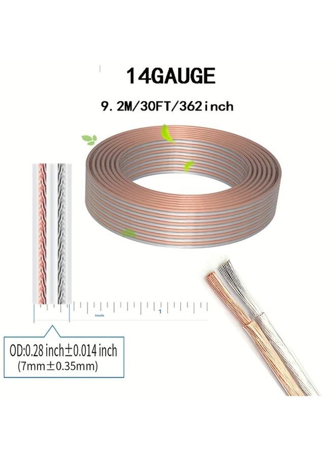 14AWG 362.2 Inch Speaker Wire Copper Clad Aluminum CCA for Outdoor LED String Lights - Image 1