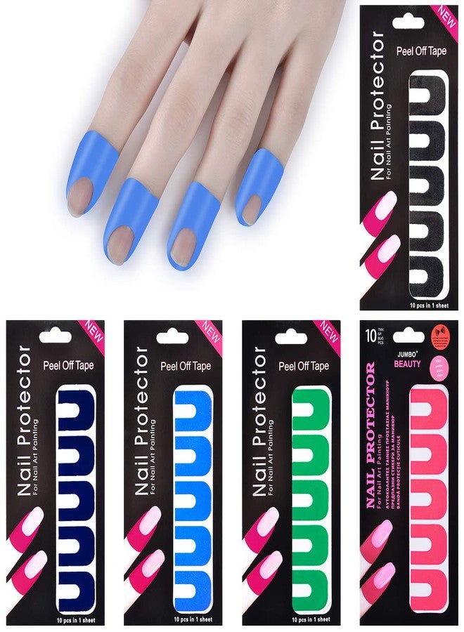 WEILUSI Nail Protector Nail Art Plastic Peel Off Sticker U-Shape Tape Polish Guards Cuticle Protectors Disposable 10 Sheets 100pcs - Image 2