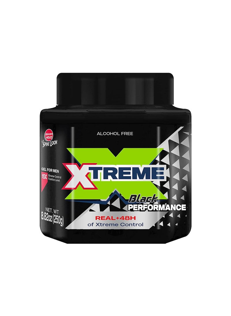 XTREME Xtreme Performance Black Styling Hair Gel with Aloe Vera 882 oz Jar Pack of 12 