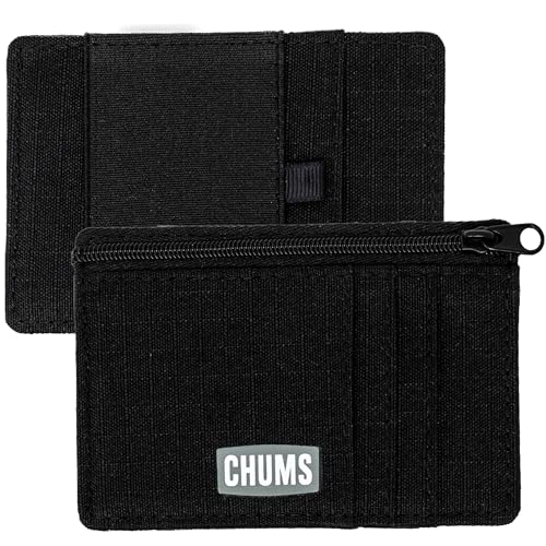 Chums Bandit Zip Compact Wallet - Slim RFID Wallet for Men & Women with Coin Pouch (Black) - Image 1