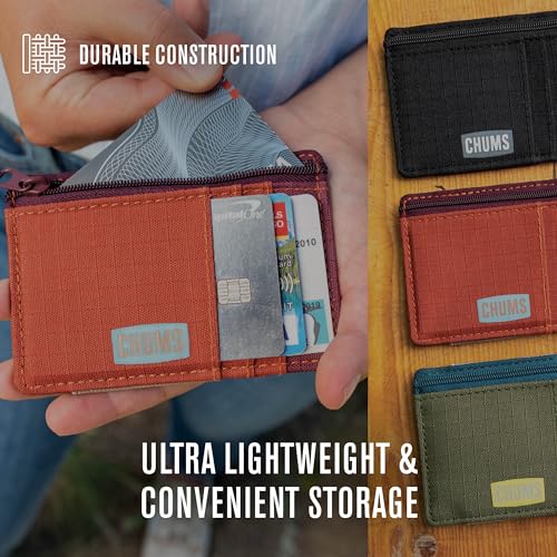 Chums Bandit Zip Compact Wallet - Slim RFID Wallet for Men & Women with Coin Pouch (Black) - Image 3
