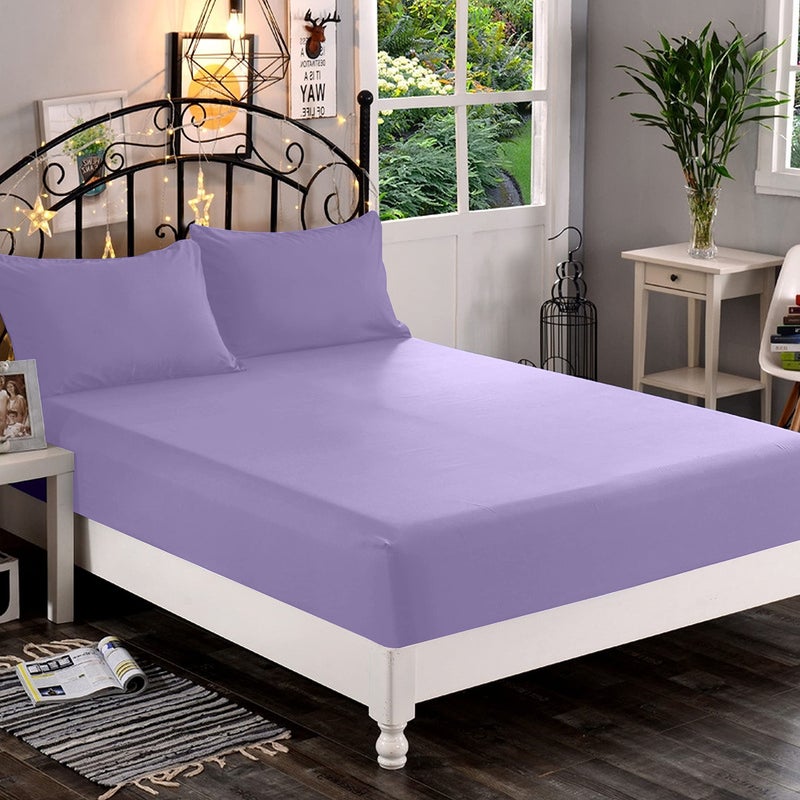 Elegant Comfort Premium Hotel Quality 1-Piece Fitted Sheet  Luxury & Softest 1500 Thread Count Egyptian Quality Bedding Fitted Sheet Deep Pocket up to 16 inch  Wrinkle and Fade Resistant  Queen  Lavender  - Image 2