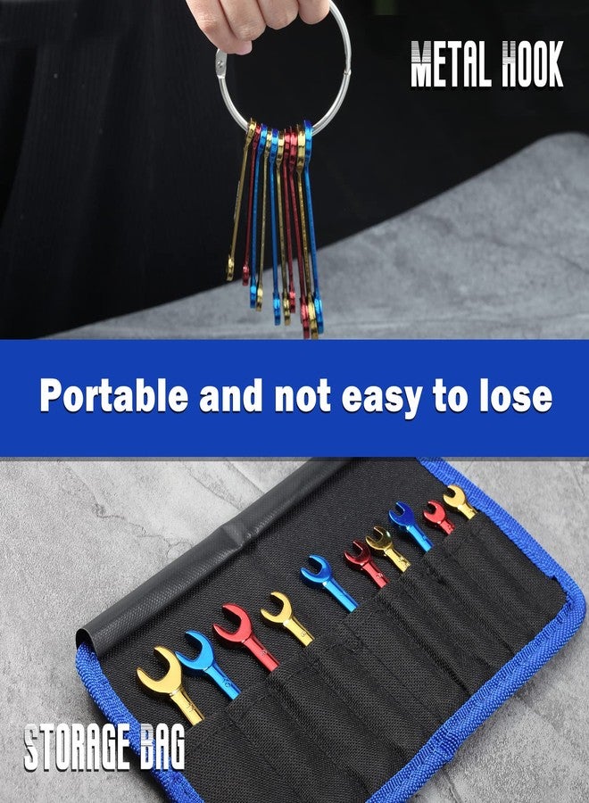 LEONTOOL Small Wrench Set Metric 10 PCS 4-11mm Color Plated Open and Box End Mini Wrenches Combination Wrench Set with Key Ring Ignition Wrench Set with Portable Storage Pouches - Image 5