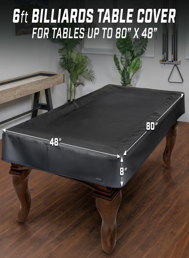 GoSports 6 ft Premium Leatherette Pool Table Cover - Waterproof & Tearproof - Heavy Duty Indoor & Outdoor Billiard Table Cover - Image 2