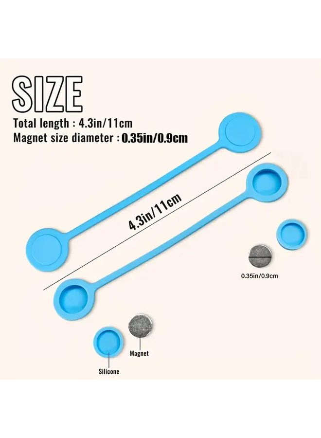 10 Colorful Magnetic Earbuds Cable Management Clip Phone Headphone Hub Silicone Organizer Wrap for Data Cords and Mobile Phone Desk Storage - Image 3