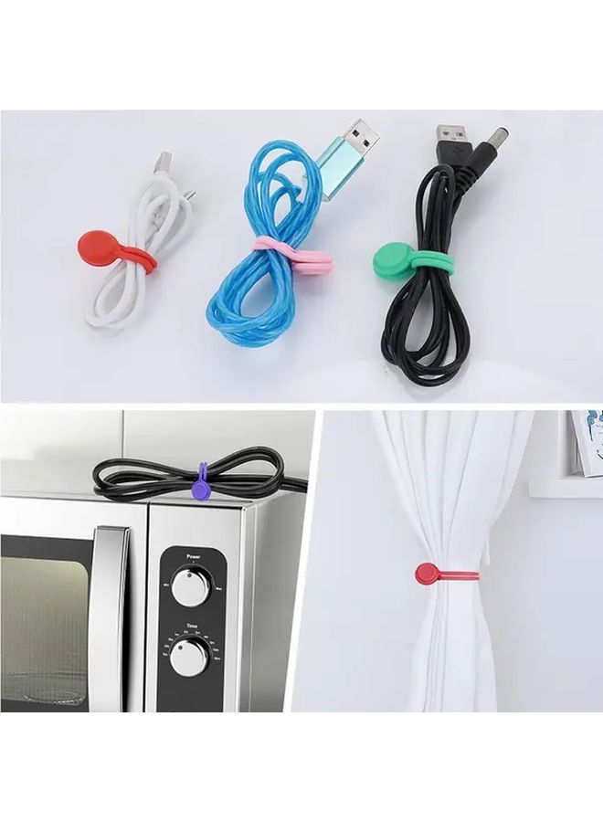 10 Colorful Magnetic Earbuds Cable Management Clip Phone Headphone Hub Silicone Organizer Wrap for Data Cords and Mobile Phone Desk Storage - Image 4