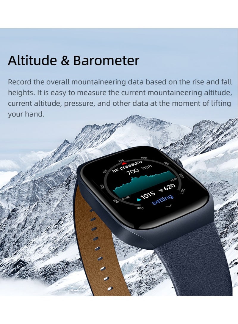 ميبرو ساعة ميبرو الذكية T2 (أزرق غامق) - شاشة أموليد 1.75 بوصة، مكالمات بلوتوث، عمر بطارية 10 أيام، مقاومة للماء 2ATM، تحديد المواقع GPS، 105 أوضاع رياضية، مراقبة معدل ضربات القلب، مراقبة النوم - Image 4