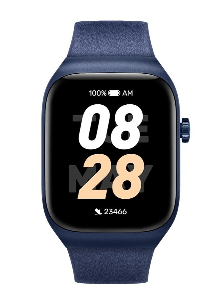 ميبرو ساعة ميبرو الذكية T2 (أزرق غامق) - شاشة أموليد 1.75 بوصة، مكالمات بلوتوث، عمر بطارية 10 أيام، مقاومة للماء 2ATM، تحديد المواقع GPS، 105 أوضاع رياضية، مراقبة معدل ضربات القلب، مراقبة النوم - Image 2