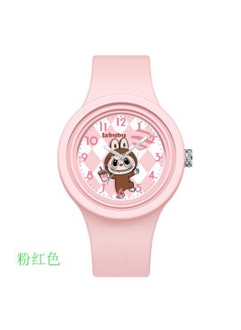 New Labubu Silicone Round Watch Creative pink