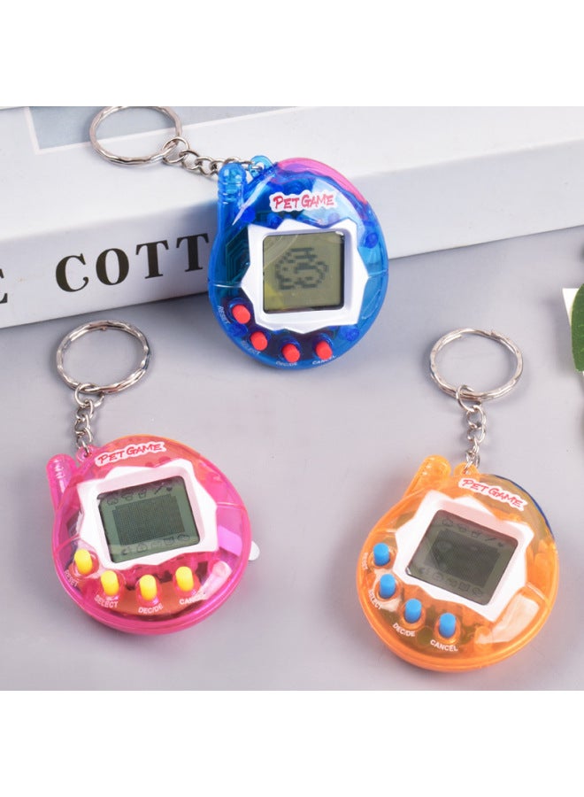Virtual Electronic Pet Machine Handheld Mini Pet Game Machine Exotic Electronic Toys-Color:Transparent Blue (ring)  - Image 3