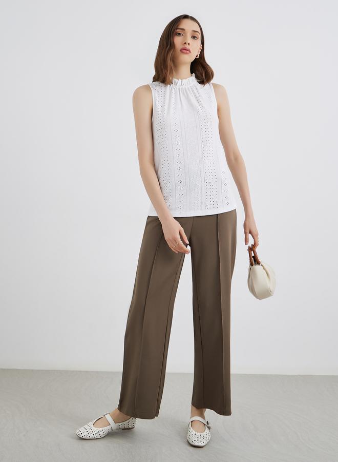 Take Two Schiffli Sleeveless High Neck Blouse - Image 2