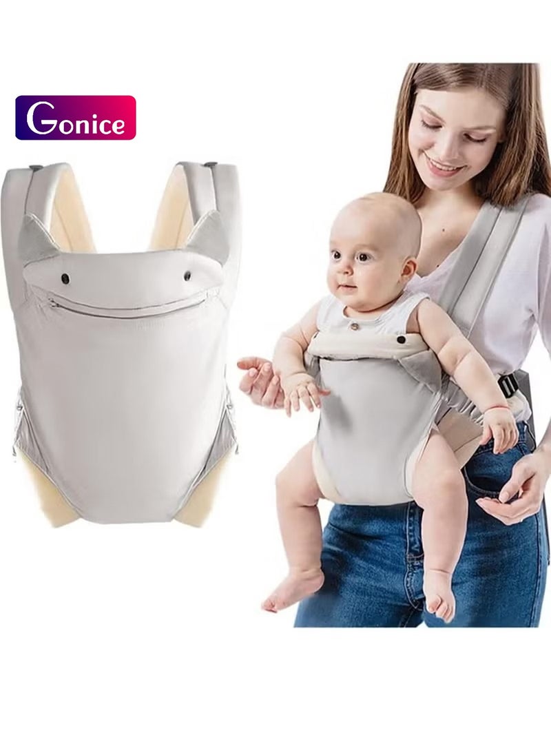 Gonice Baby Carrier with Pocket, 4-in-1 Easy to Wear Ergonomic Adjustable Breathable Carrier Slings, Perfect for Newborn to Infants up to 15KG Toddlers Newborn to Toddler  - Image 1
