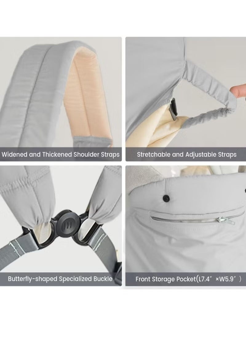 Gonice Baby Carrier with Pocket, 4-in-1 Easy to Wear Ergonomic Adjustable Breathable Carrier Slings, Perfect for Newborn to Infants up to 15KG Toddlers Newborn to Toddler  - Image 3