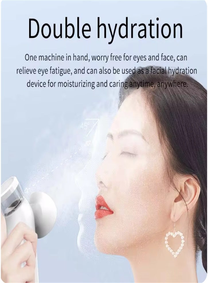 Hot and cold compress eye mask, handheld multi-functional spray moisturizer to relieve eye fatigue (white) - Image 2