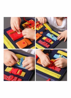 KASTWAVE Toddler Busy Board, Montessori Toy Gifts for Fine Motor Skills & Learn to Dress, Sensory Toy for Aeroplane or Car Travel  - Image 4