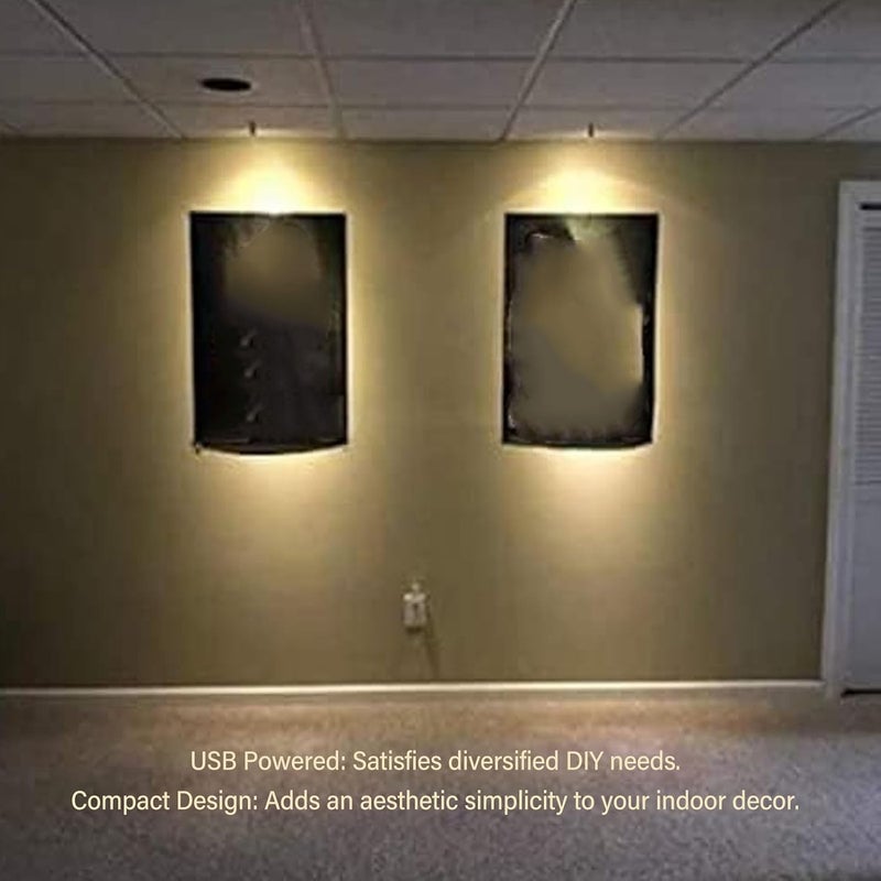 مصابيح LED صغيرة YWBL-WH، مزودة بطاقة USB، تصميم مدمج، سهلة التركيب، قابلة لضبط السطوع، مناسبة للديكور الداخلي، مع كابل طوله 6.6 قدم، لون فضي، YWBL-WHviustbky9e-16 - Image 3