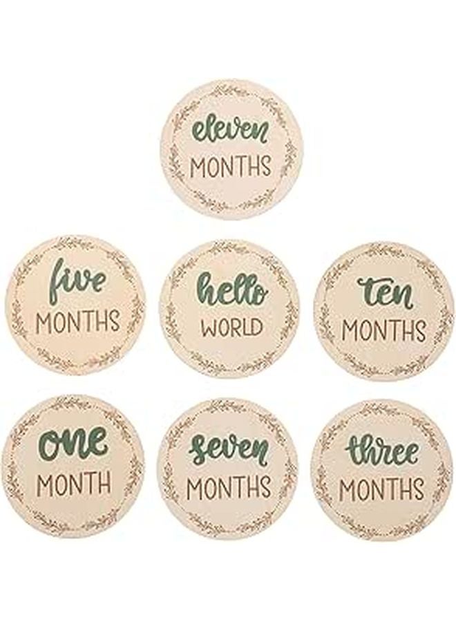 Double Sided Wooden Monthly Milestone Cards For Newborn Photography Baby Growth Keepsake - Image 1