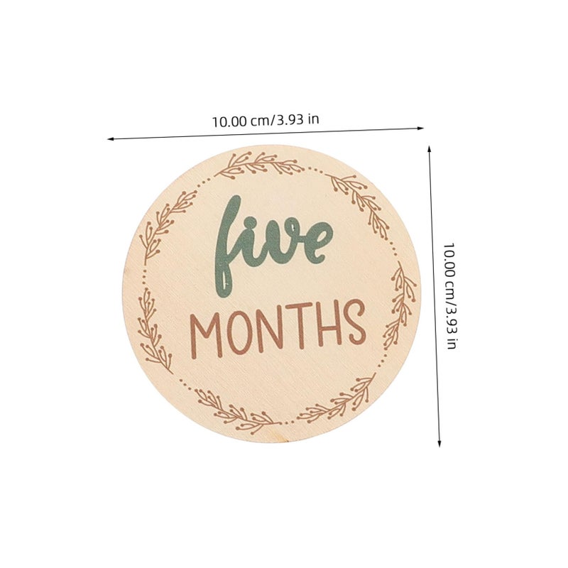 Double Sided Wooden Monthly Milestone Cards For Newborn Photography Baby Growth Keepsake - Image 3