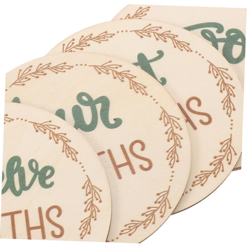 Double Sided Wooden Monthly Milestone Cards For Newborn Photography Baby Growth Keepsake - Image 4