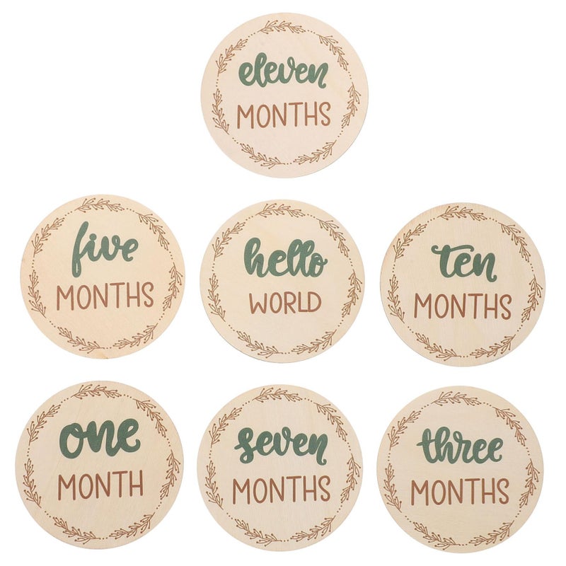 Double Sided Wooden Monthly Milestone Cards For Newborn Photography Baby Growth Keepsake - Image 2