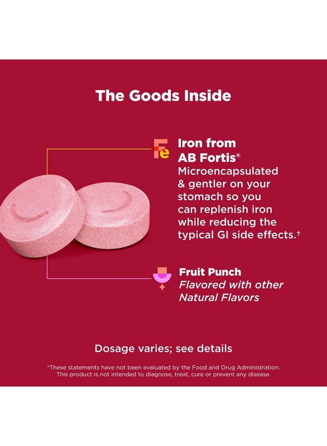 OLLY أقراص حديد قابلة للمضغ من OLLY، مكمل حديد من AB Fortis، بنكهة فواكه، إمداد لمدة 30 أو 20 يوم - 60 حبة - Image 2