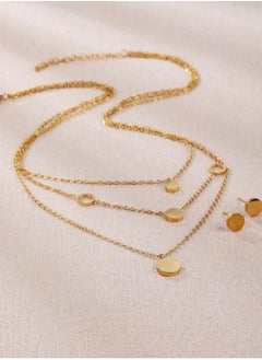 Gold Plated Stainless Steel Women's Necklace And Earrings Accessories Set - pzsku/Z6F1F015B3D01F39FF470Z/45/_/1702934179/63f44fe1-2e47-4349-bb67-03b845542f91