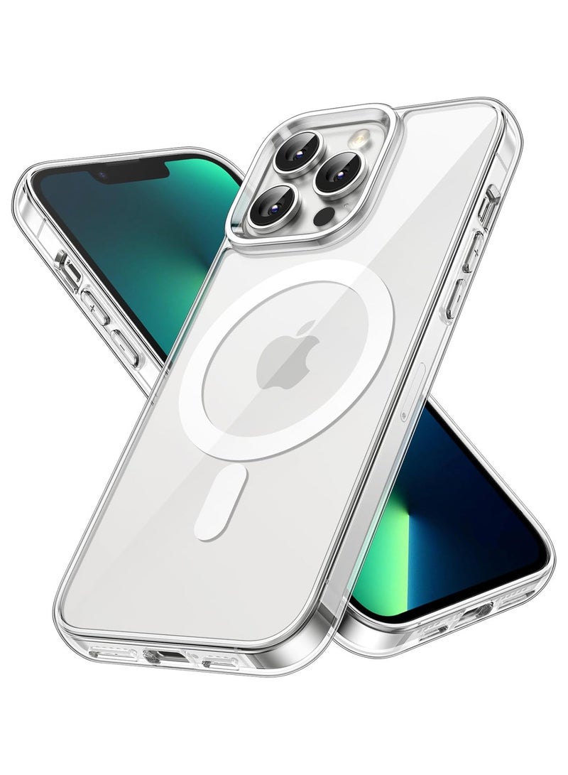 MagSafe Compatible Magnetic Case for iPhone 16 Pro Max (6.9-Inch), Clear Shock-Absorbing Bumper with Scratch-Resistant Back
