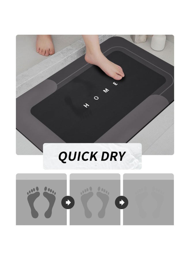 LOKIPA 3PCS Absorbent Bath Mat Magic Rug Sets, Quick Drying Bath Mat Non-Slip Floor Rug Rubber Backed for Bathroom Kitchen Shower Sink (16.9''x23.6''+19.7''x23.6''+19.7''x31.9'', Dark Gray) - Image 3