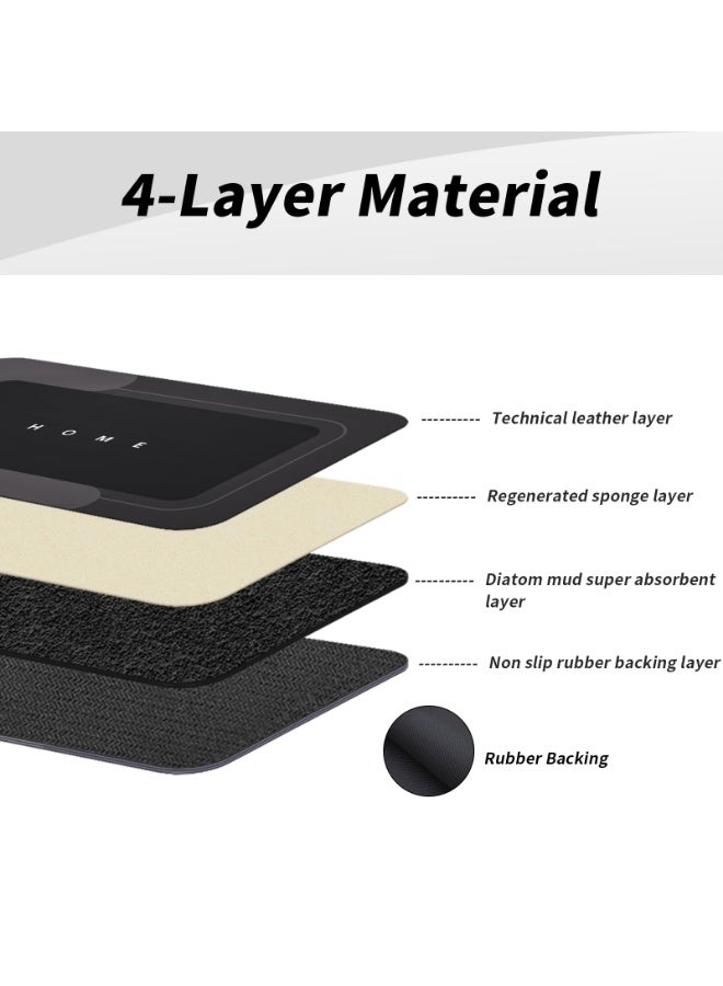 LOKIPA 3PCS Absorbent Bath Mat Magic Rug Sets, Quick Drying Bath Mat Non-Slip Floor Rug Rubber Backed for Bathroom Kitchen Shower Sink (16.9''x23.6''+19.7''x23.6''+19.7''x31.9'', Dark Gray) - Image 4