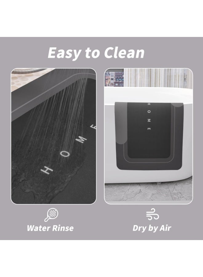 LOKIPA 3PCS Absorbent Bath Mat Magic Rug Sets, Quick Drying Bath Mat Non-Slip Floor Rug Rubber Backed for Bathroom Kitchen Shower Sink (16.9''x23.6''+19.7''x23.6''+19.7''x31.9'', Dark Gray) - Image 5