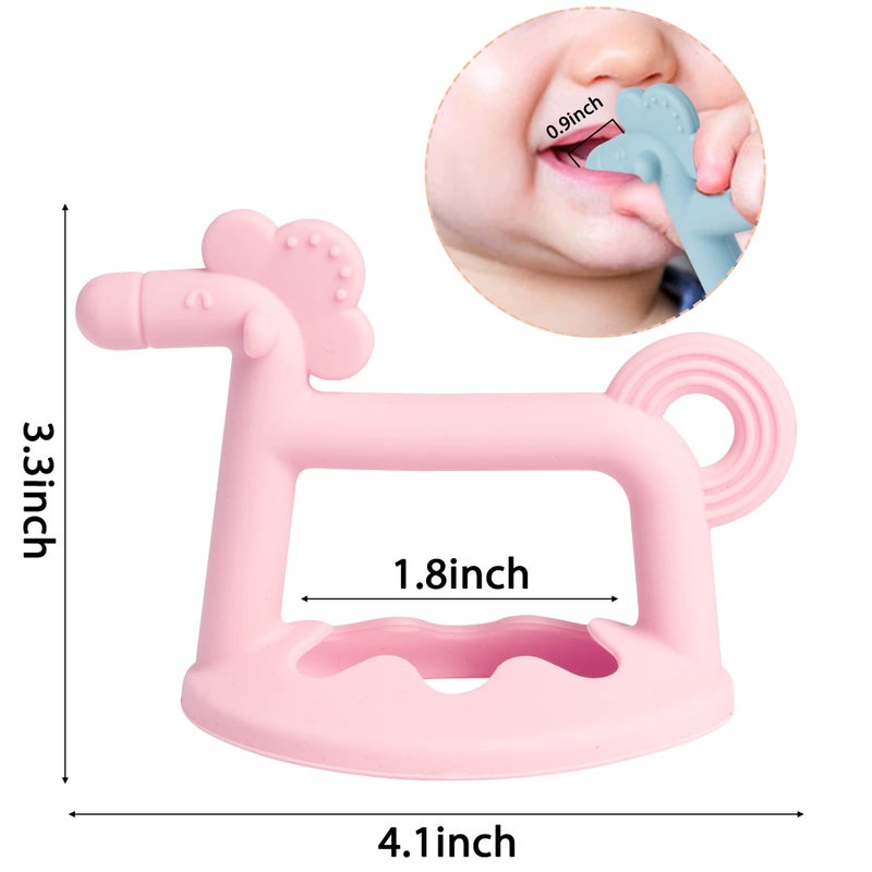 R HORSE 3Pcs Baby Wrist Teether Toys Anti-Dropping Silicone Teething Toy Soothing Bracelet Teether for Soothie, Infants Toddlers Hand Pacifier Baby Shower Birthday Gifts for Boys Girls - Image 2