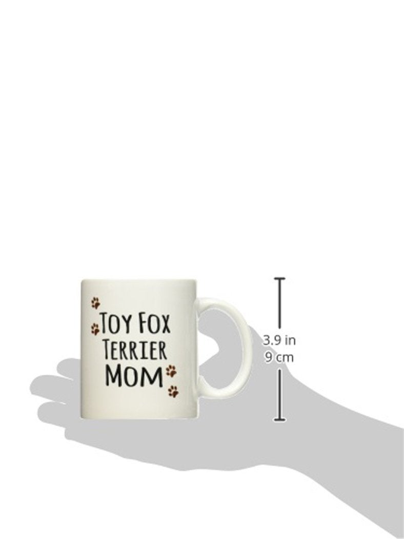 3dRose mug_154209_1 Toy Fox Terrier Dog Mom Doggie By Breed Brown Paw Prints Doggy Lover Proud Pet Owner Mama Ceramic Mug, 11-Ounce - Image 3