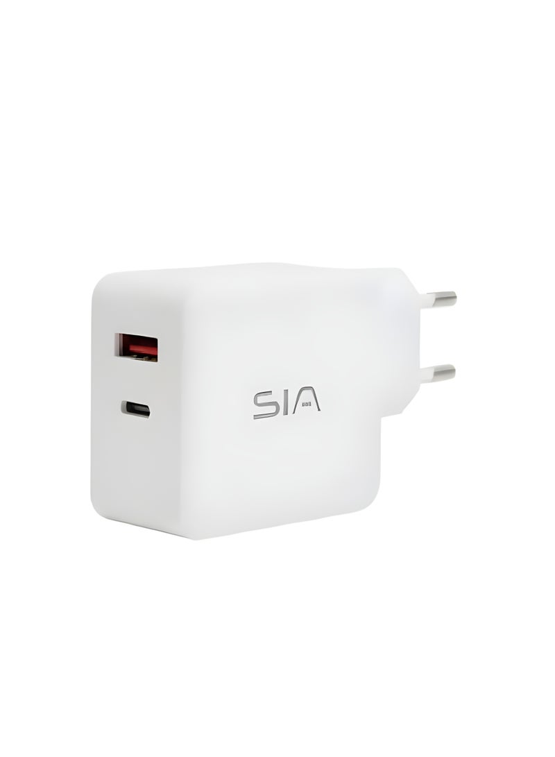 SIA PD CHARGER 45W - TYPE C PORT + USB A ( CH0045W)