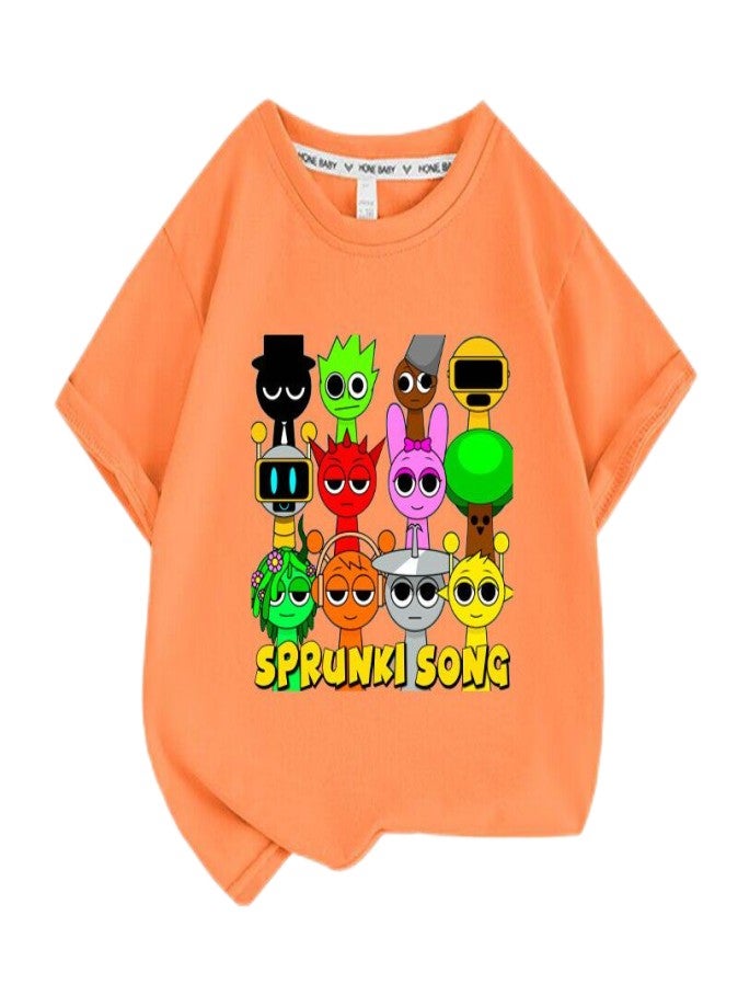Sprunki Unisex Short Sleeve Stylish Top TShirt cotton Tee for Boys Girls Kid Children - Image 1