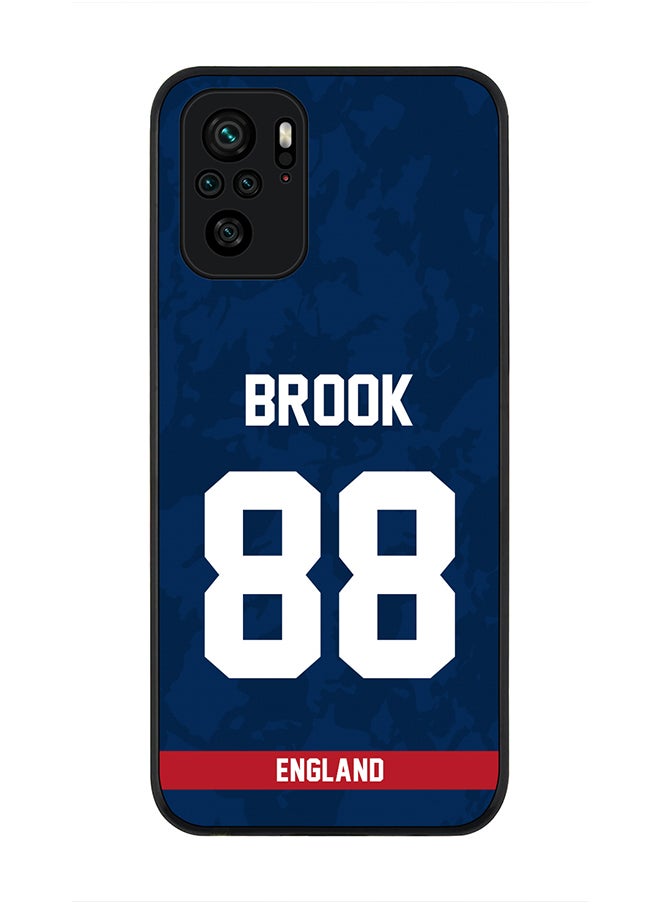 Stylizedd - Rugged Black Edge Case for Redmi Note 10S / Redmi Note 10 4G, Slim fit Soft Case Flexible thin Cover - Player Name - Harry Brook, Jersey Number- 88 - Image 1