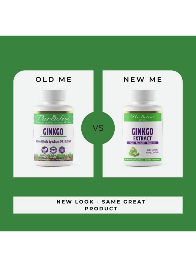 Paradise Herbs Ginkgo Biloba Extract, Super Potent, Ultra Pure, Vegan, Non GMO, Gluten Free, 60 Vegetarian Capsules - Image 3