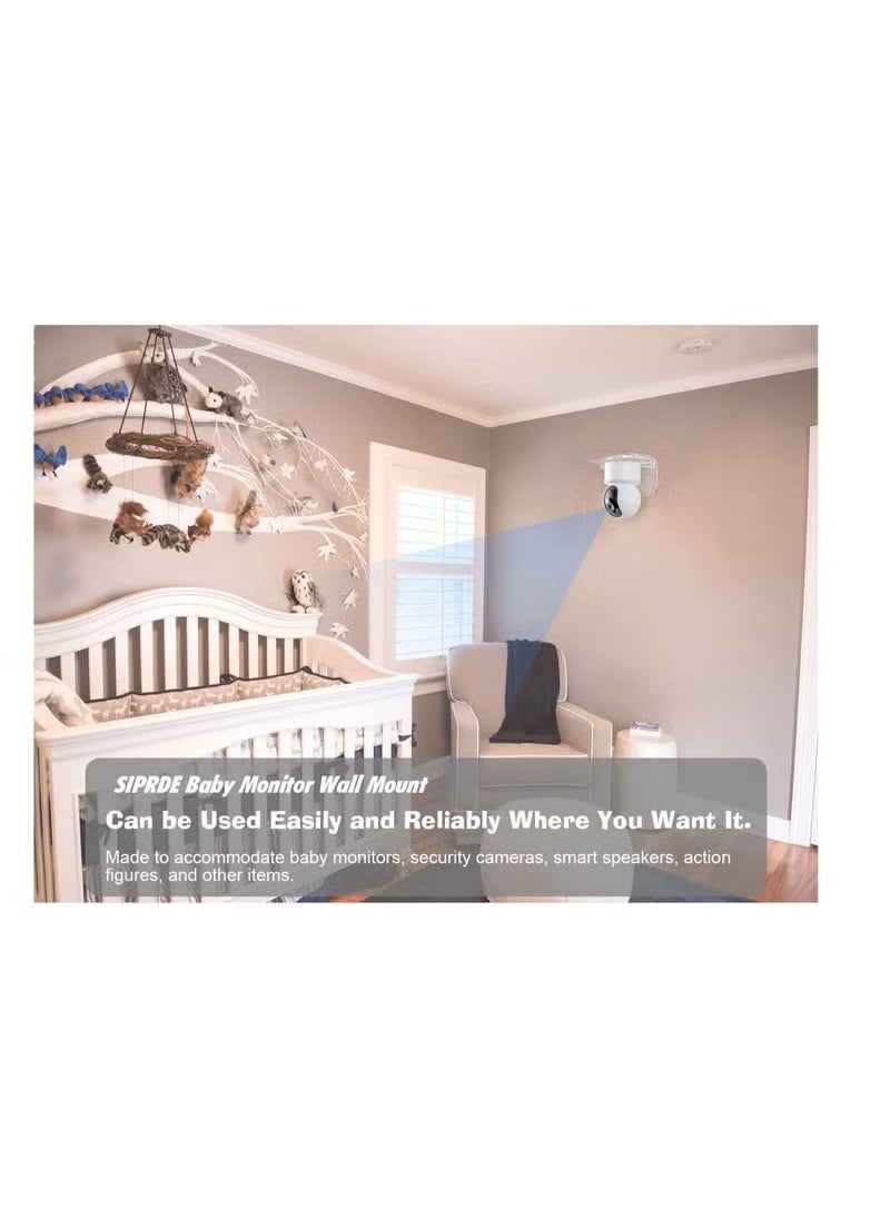 Beauenty Acrylic Small Wall Shelf Set of 3 for Security Cameras, Speakers, Baby Monitors, Universal Adhesive Shelf Easy to Install No Drill, with Cable Clips (Clear)  - Image 2