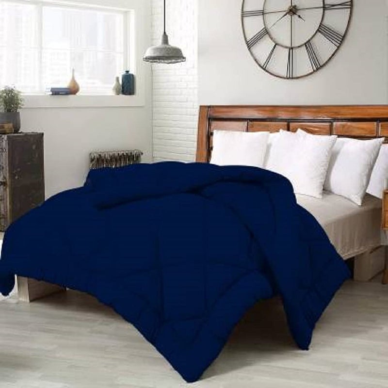 TUNDWAL'S Microfibre Reversible Solid Double Comforter (Royal Blue) - Image 1