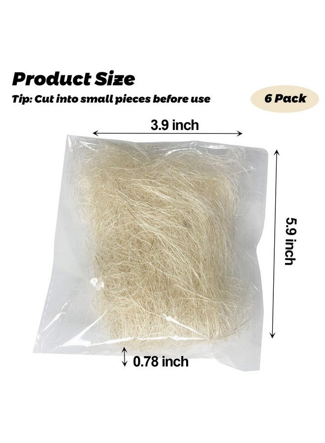 كاثسون مواد تعشيش الطيور من كاثسون، ألياف جوز الهند، مادة فراش عش الطيور، كتان حرير دافئ وجيد التهوية للطيور والحيوانات الصغيرة (عبوة من 6 قطع) - Image 3