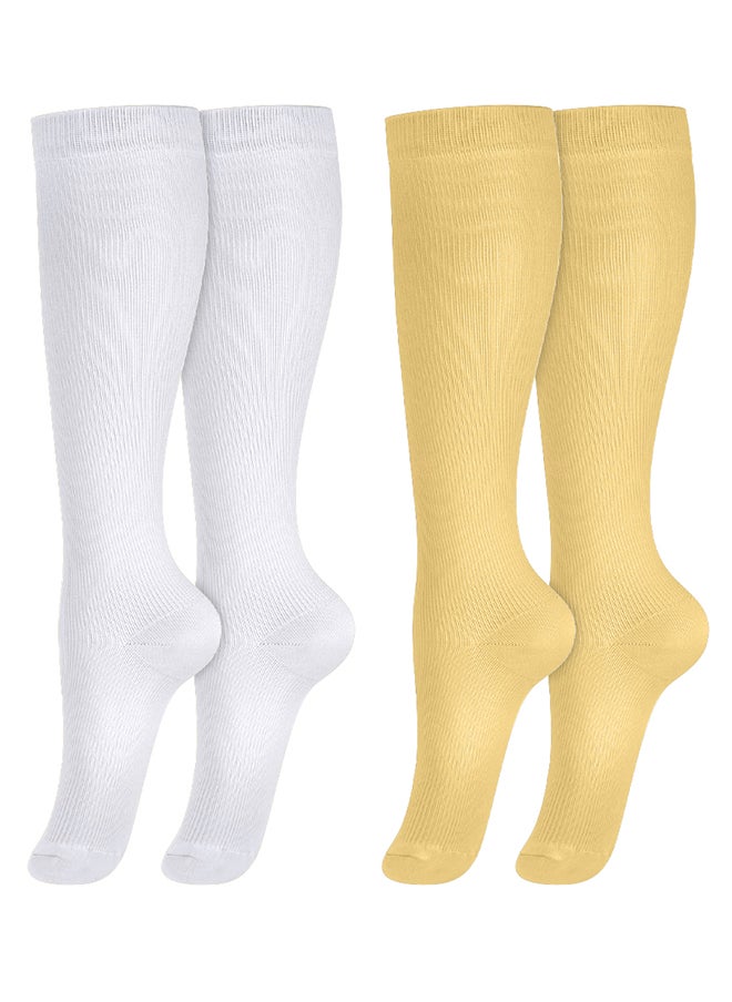 MARGOUN 2 Packs Men and Women's Compression Socks 15-20 mmHg Moderate Pressure Medical Quality Support Best Comfort Fit Moisture Wicking Circulation Travel  - Image 2