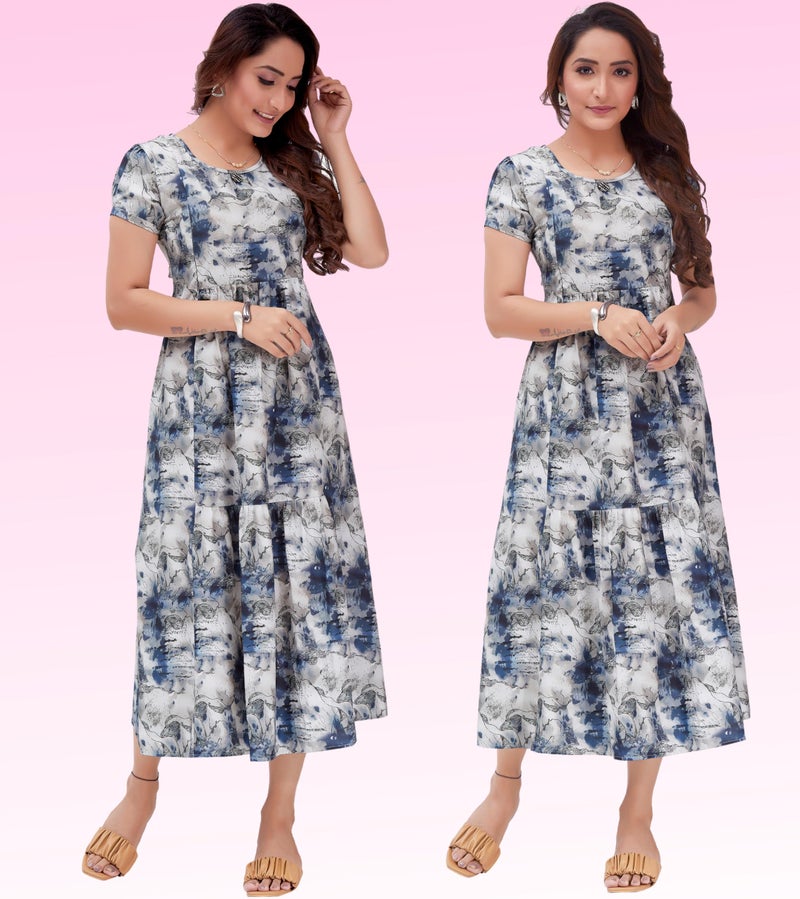 RITIJYA Feeding Kurtis for Women with Zip | Maternity Gown Pregnancy Dress for Nursing Mothers | Viscose Rayon | Maternity Wear Feeding Dress Tops (3XL, Blue, 9023_46M) - Image 4