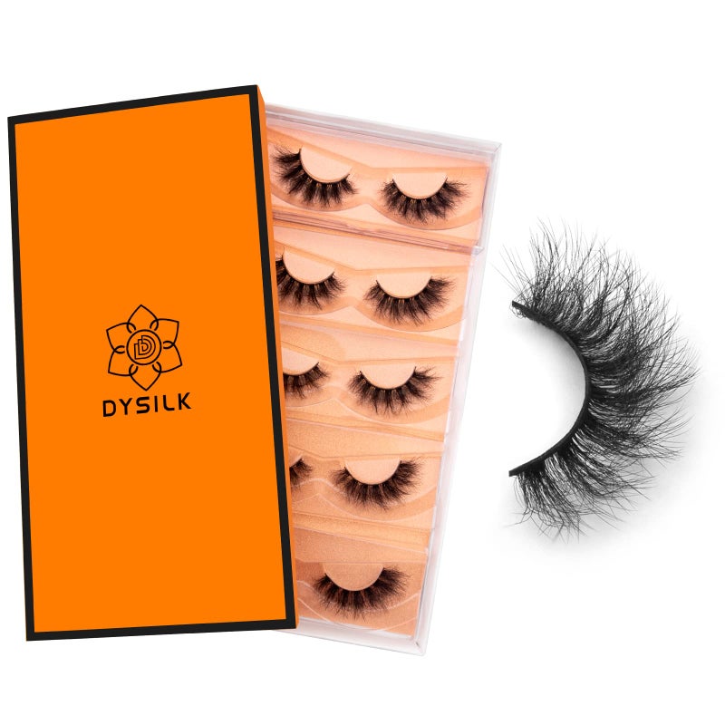 DYSILK Eyelashes Mink Lashes Fluffy  Fluffy Lashes 5 Pairs 6D Faux Mink Eyelash False Eyelashes Natural Look Lashes That Look Like Extensions Wispy Eyelashes Strip Lashes Eye Lashes  Fluffy16mm