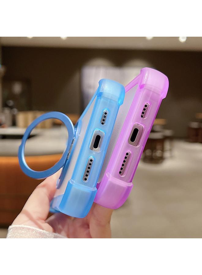 S-TOP Case For iPhone 15 Matte TPU Hybrid PC 3-in-1 MagSafe Holder Phone Case - Image 5