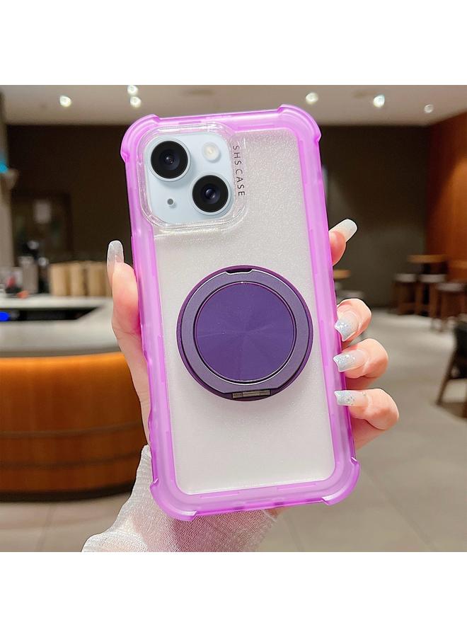 S-TOP Case For iPhone 15 Matte TPU Hybrid PC 3-in-1 MagSafe Holder Phone Case - Image 1
