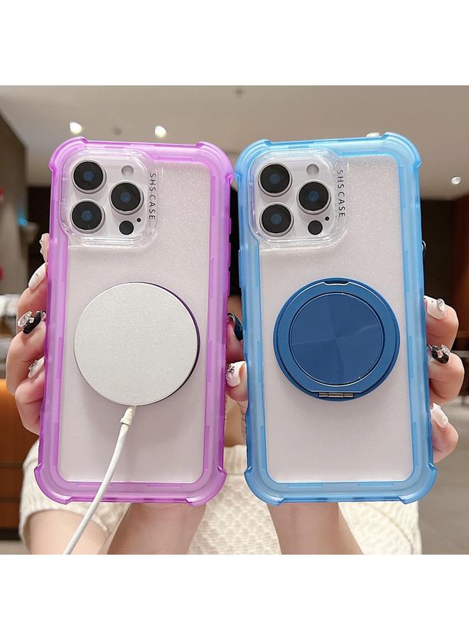 S-TOP Case For iPhone 15 Matte TPU Hybrid PC 3-in-1 MagSafe Holder Phone Case - Image 2