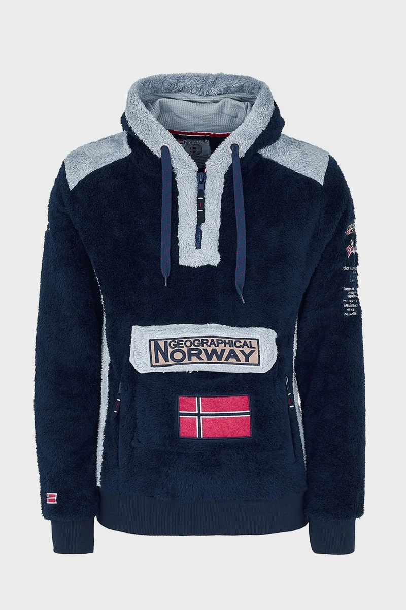 نورواي جيوغرافيكال Hooded Half Zip Outdoor Polar Sweat Men's Sweat Gymclasssherco