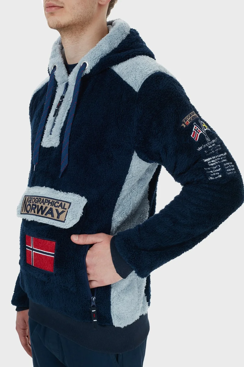 نورواي جيوغرافيكال Hooded Half Zip Outdoor Polar Sweat Men's Sweat Gymclasssherco