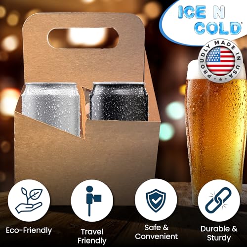 C-Store Packaging 2 Cup Drink Carrier with Handle | Kraft Paperboard Cup Holder | Disposable Cup Holder for Hot or Cold Drinks | Cup Carrier for Food Delivery Services, Uber Eats, Door Dash (15) - Image 3