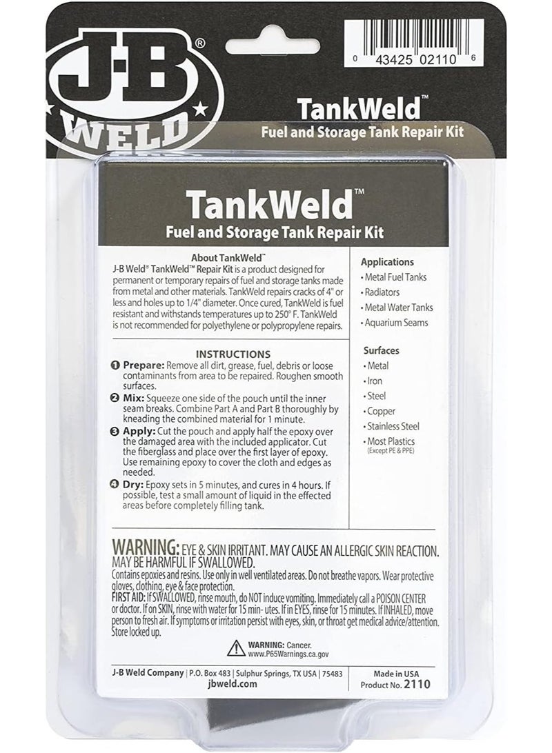J-B Weld 2110 Metal Fuel Tank Repair Kit, Gray - Image 2