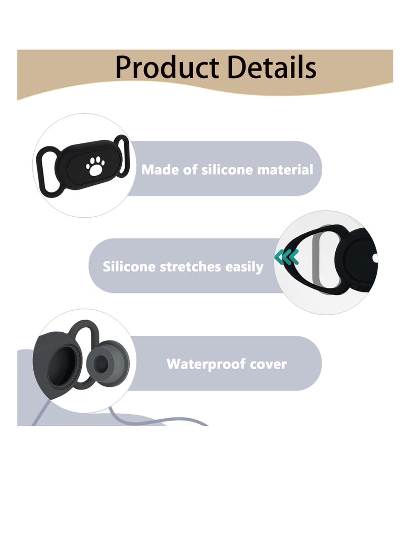 Protective Cover for Samsung Smart Tag 2, Waterproof Anti-Loss Dog Collar Holder, 2 Pieces, Black & Grey - Image 3